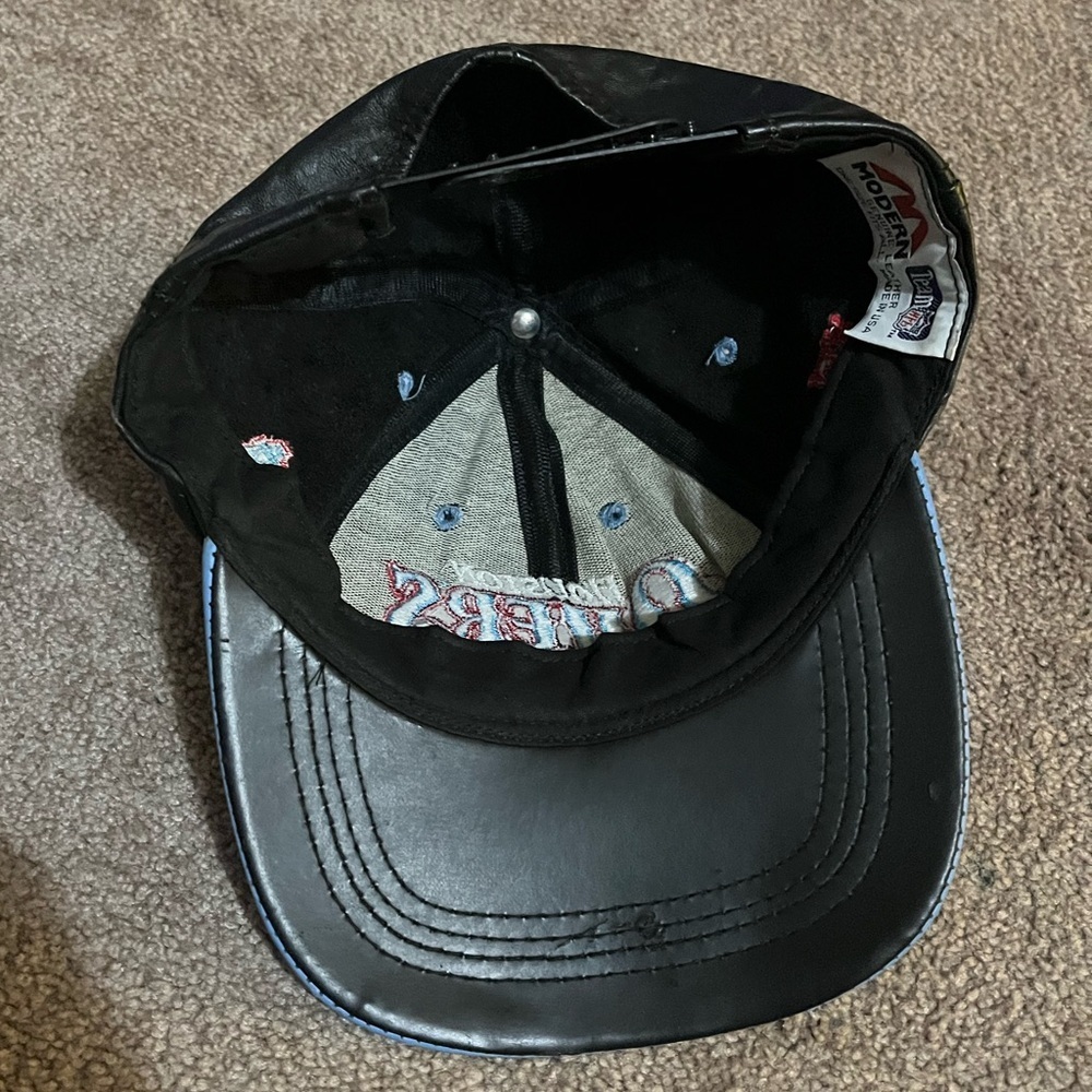 VTG 90’s Houston Oilers Leather SnapBack Cap - Picture 4 of 5